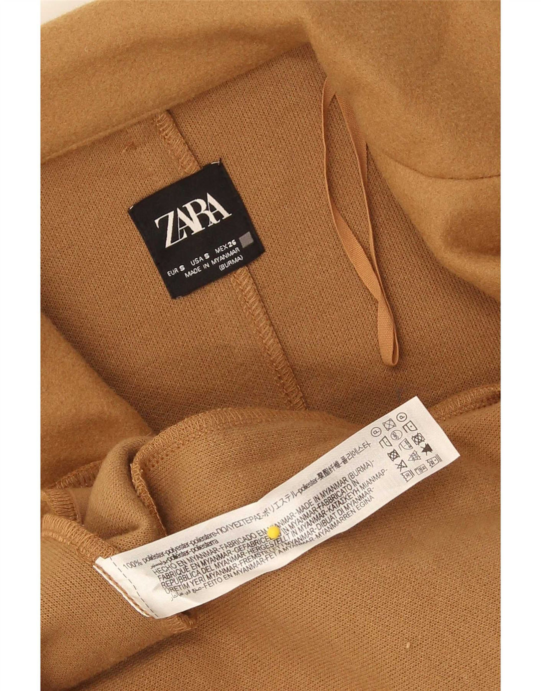 Pardesiu deschis pentru femei Zara UK 10 Mic Bej Poliester