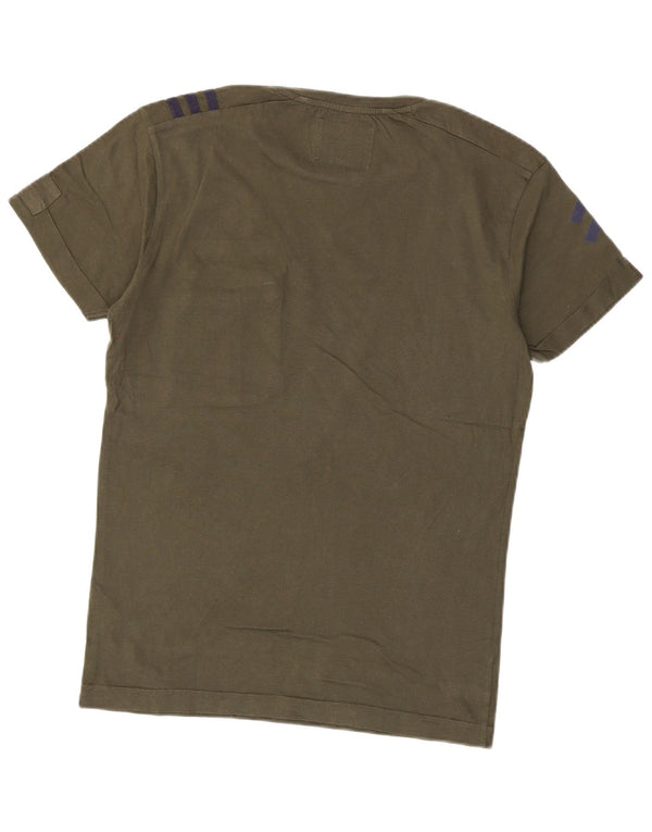 Jack & Jones Mens T-Shirt Top Small Khaki Cotton