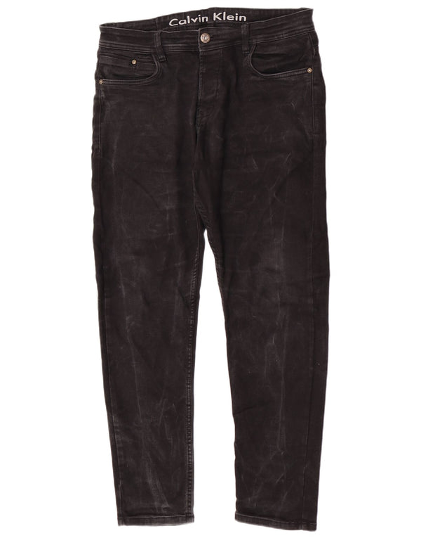 Blugi slim pentru bărbați Calvin Klein W35 L29 bumbac negru