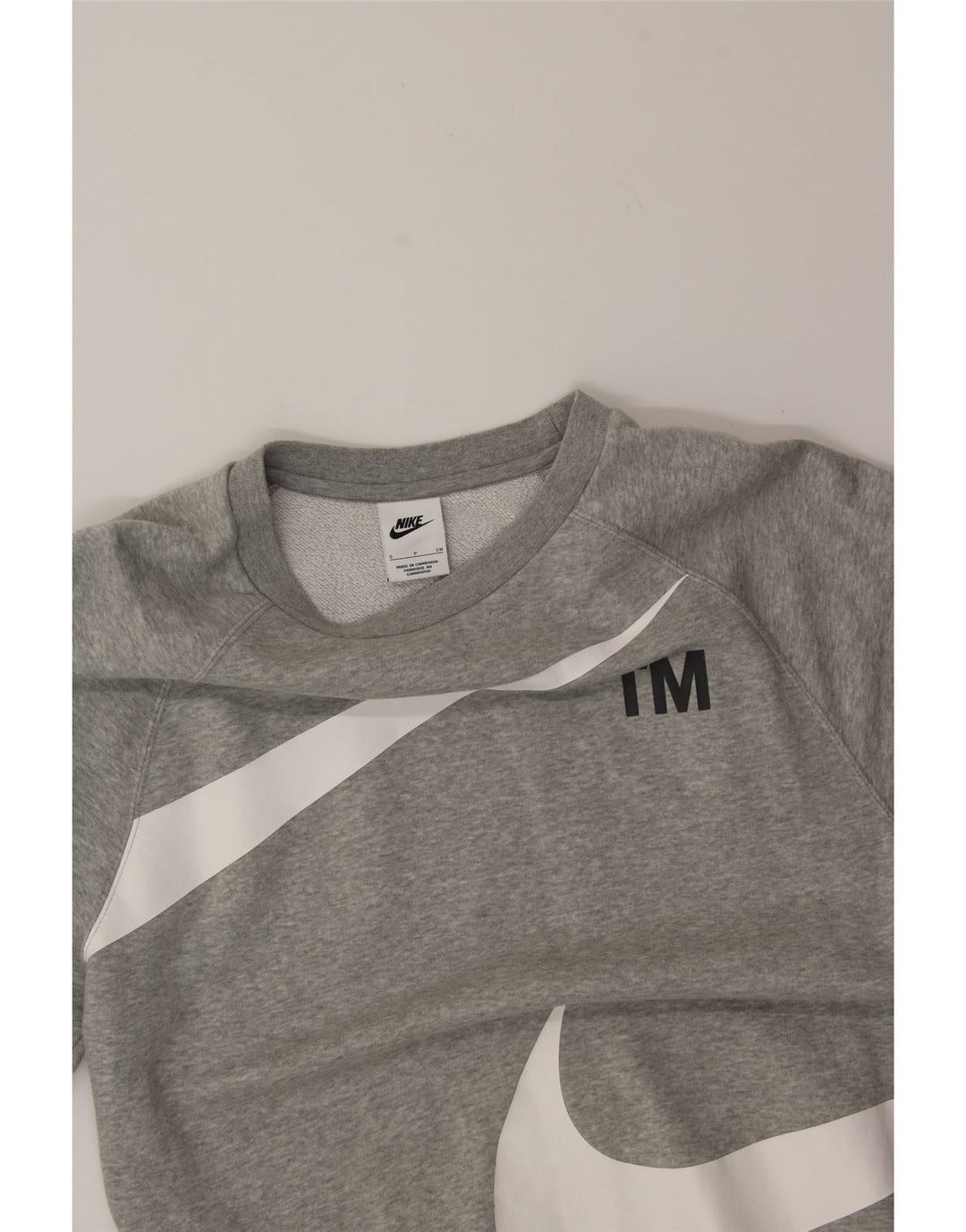 NIKE Mens Graphic Sweatshirt Jumper Small Grey Cotton Vintage Nike and Second-Hand Nike from Messina Hembry 
