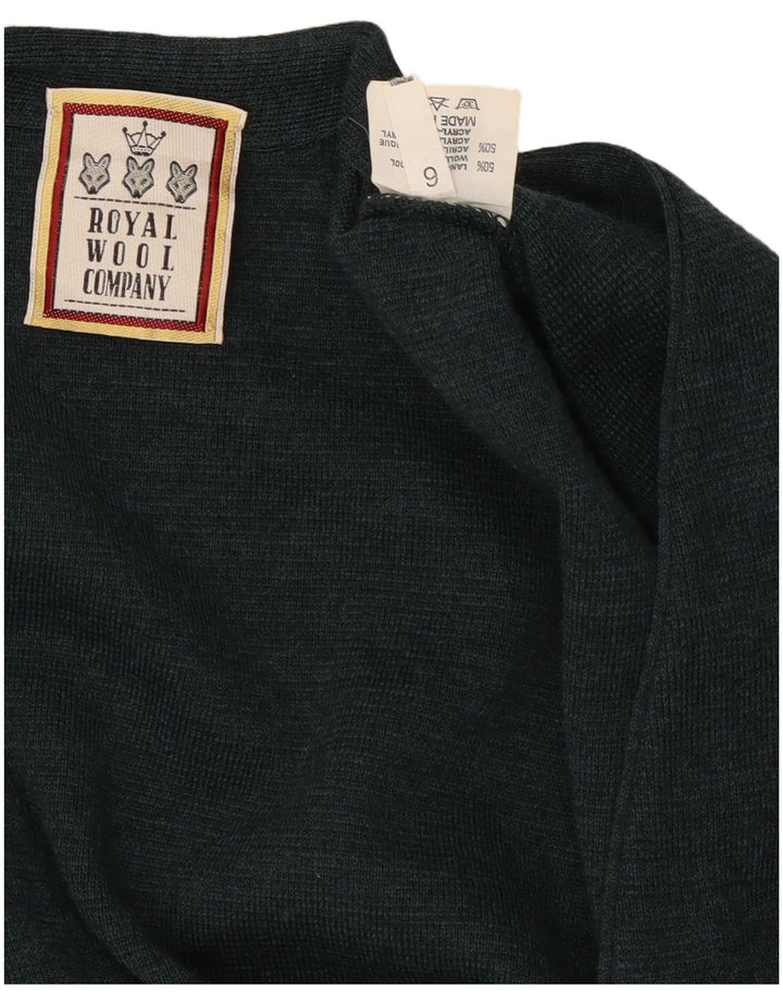 Vestă vintage pentru bărbați din lână verde mediu