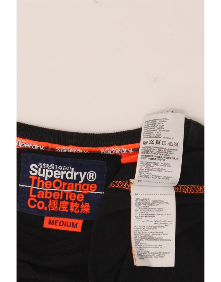 SUPERDRY Tricou Bărbați Top Medium Negru Bumbac