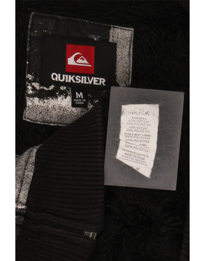 Pulover Quiksilver pentru bărbați, cu fermoar, bumbac vichy, negru mediu