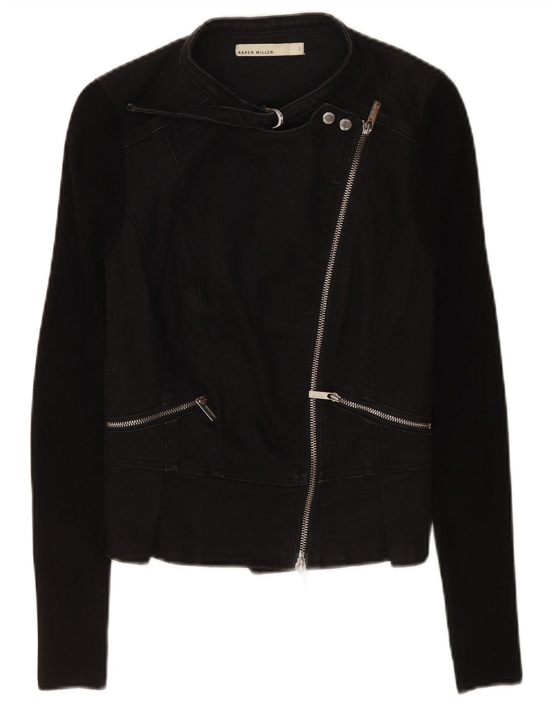 Jachetă pentru femei Karen Millen Crop Biker US 1 2XS Negru