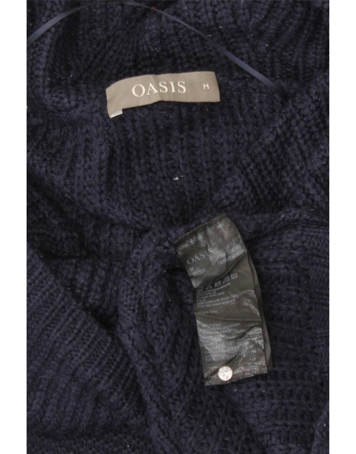 Pulover pentru femei Oasis cu gât rulat UK 14 Medium Bleumarin Poliacrilic