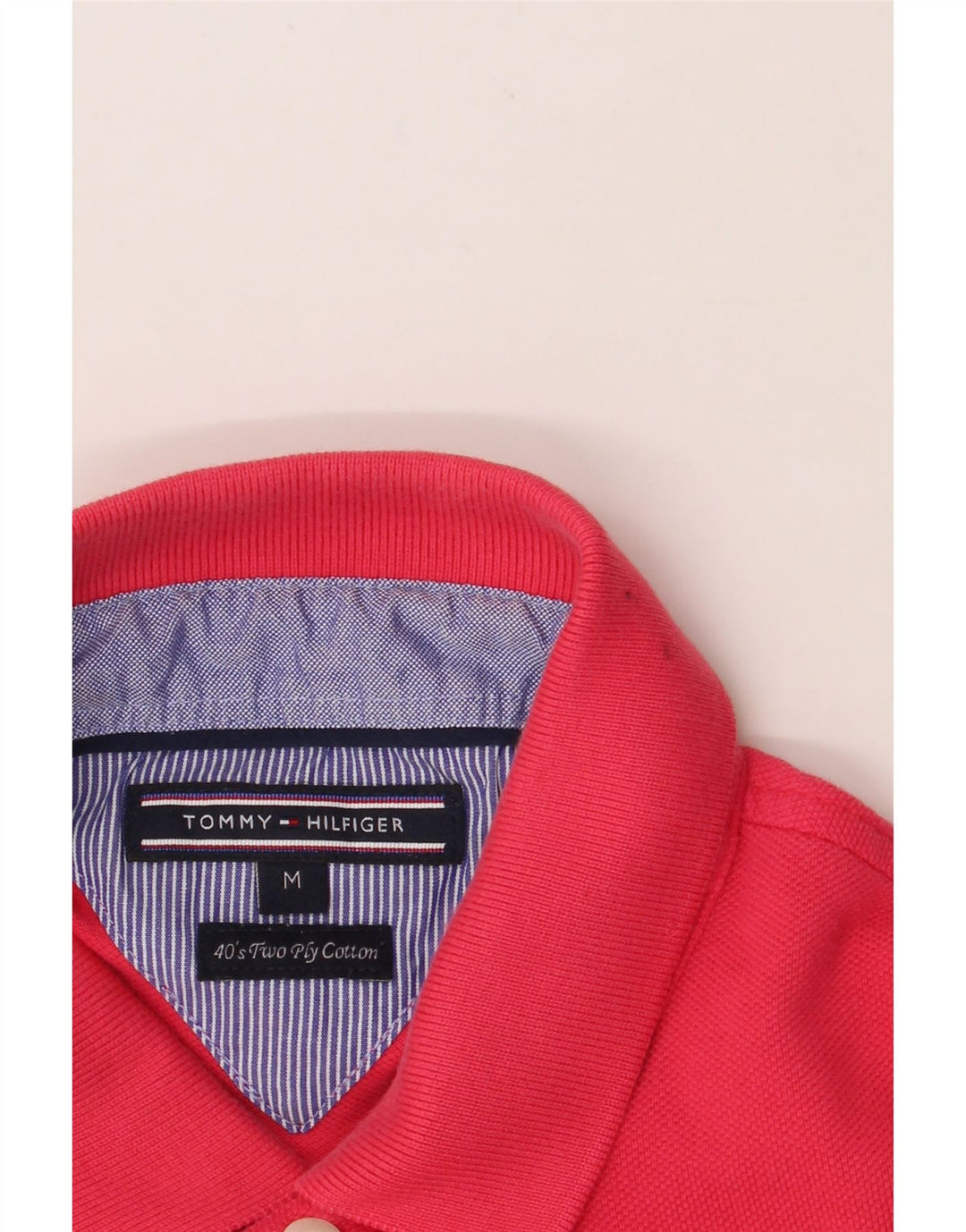 TOMMY HILFIGER Mens Polo Shirt Medium Pink Cotton Vintage Tommy Hilfiger and Second-Hand Tommy Hilfiger from Messina Hembry 