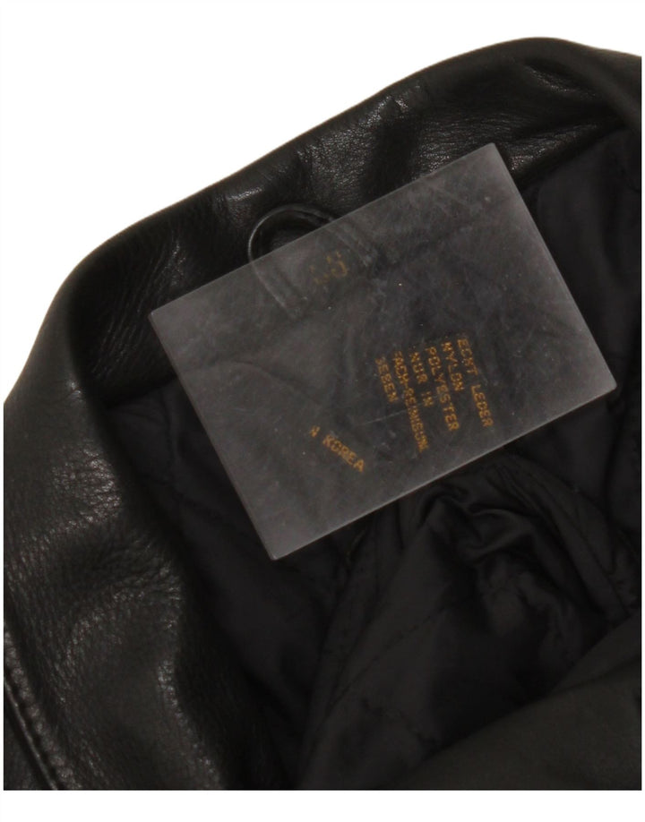 Jachetă motociclist din piele pentru femei VINTAGE UK 18 XL din piele neagră