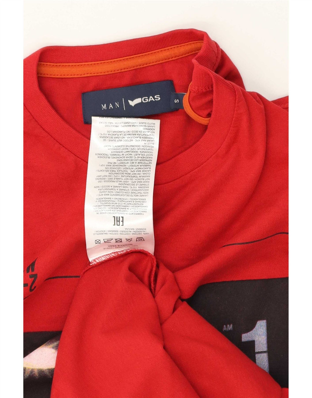 Tricou grafic pentru bărbați Gas Top mic Bumbac roșu