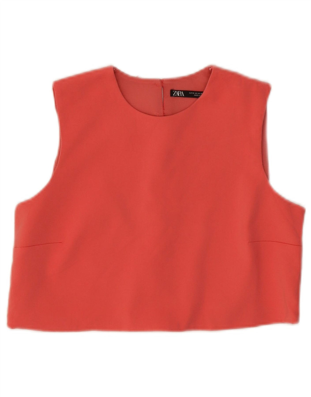 Crop top fără mâneci pentru femei Zara UK 12, bumbac roz mediu