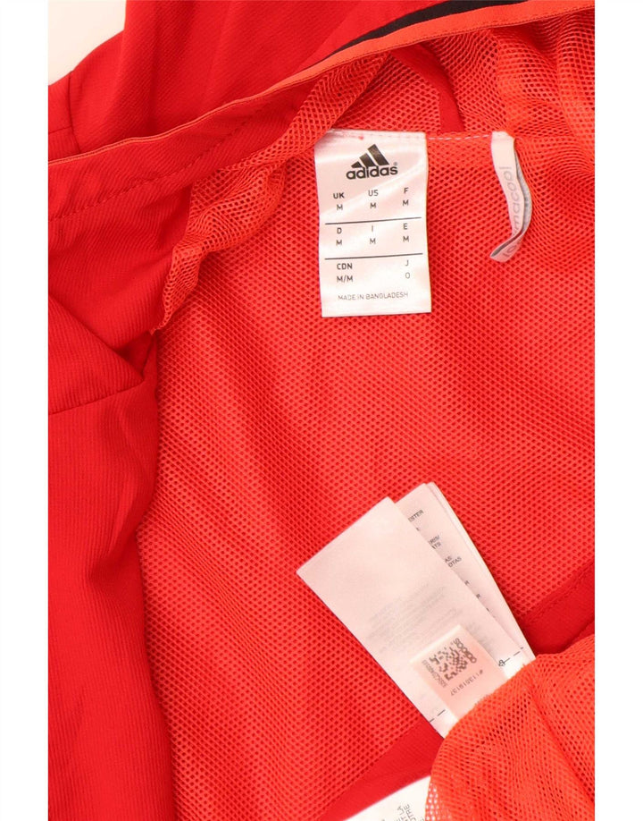 Jachetă de ploaie cu glugă pentru bărbați Adidas Climacool Graphic UK 38 Poliester roșu mediu