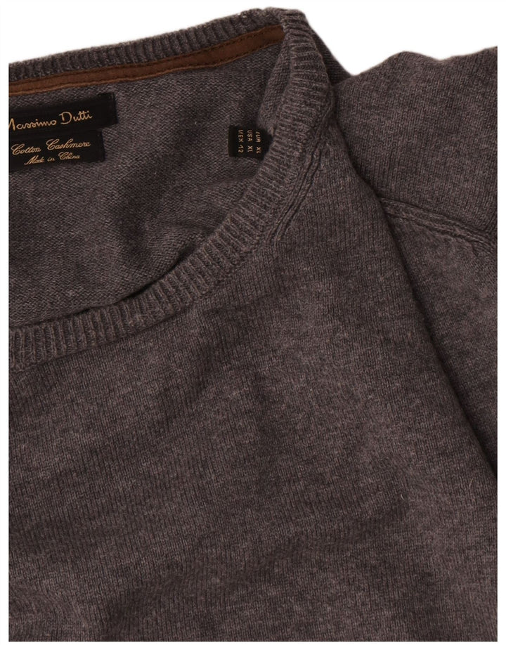 Pulover Massimo Dutti pentru bărbați, cu gât crew, XL, bumbac gri