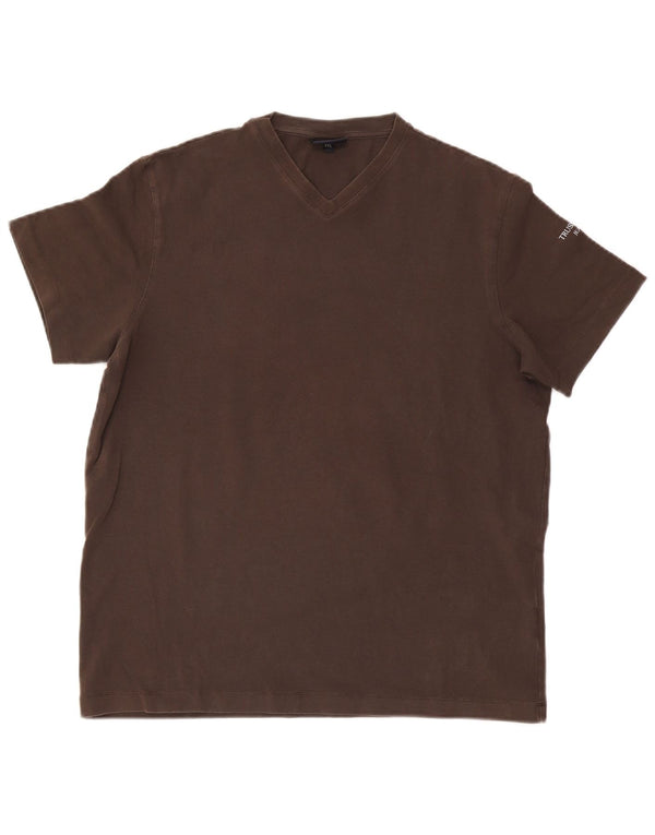 Trussardi Jeans Bărbați Tricou Top 2XL Maro Bumbac