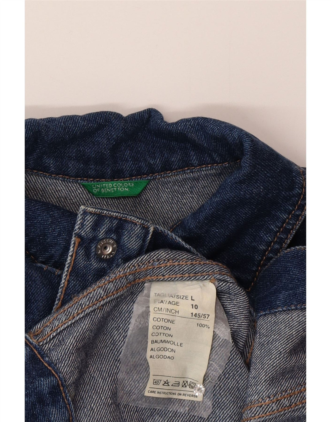Jachetă Benetton pentru băieți de blugi 9-10 ani mare, albastru, bumbac
