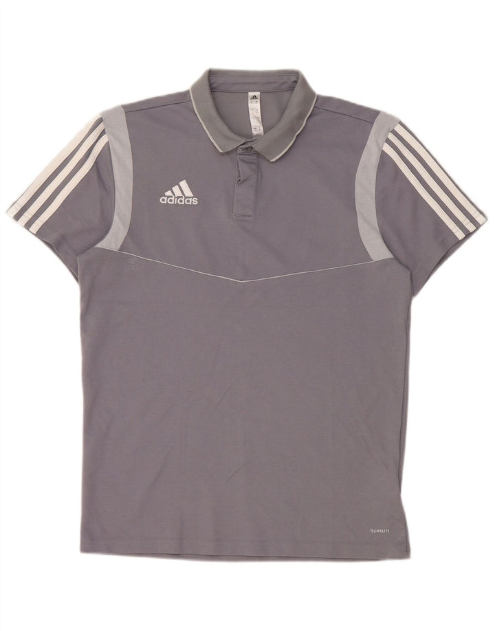 Tricou polo Adidas Climalite pentru bărbați, bumbac color bloc, gri mic