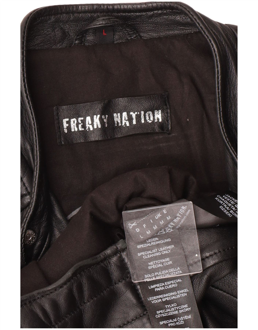Jachetă motociclist din piele pentru bărbați Freaky Nation UK 38 Medium Black Leather
