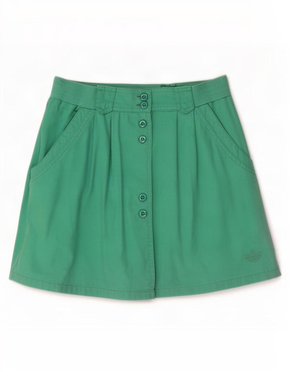 Fusta mini Adidas pentru femei UK 10 Small W26 Bumbac verde