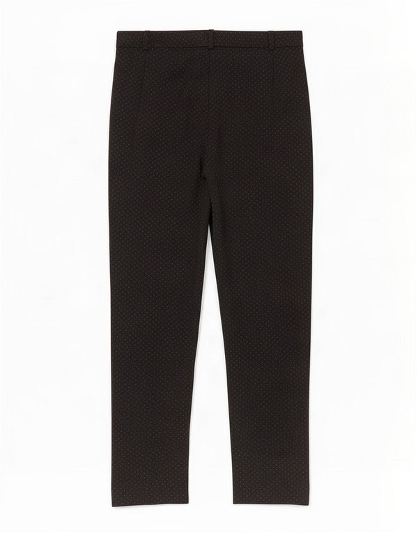 Marks & Spencer Womens Cropped Trousers UK 12 Medium W30 L27 Black Spotted
