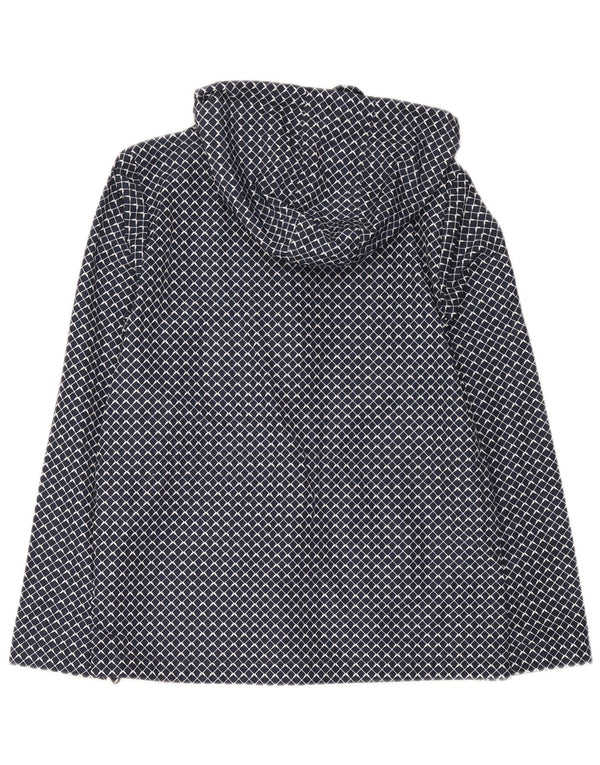 Crew Clothing Jachetă de ploaie cu glugă pentru femei UK 10 Small Bleumarin Geometric