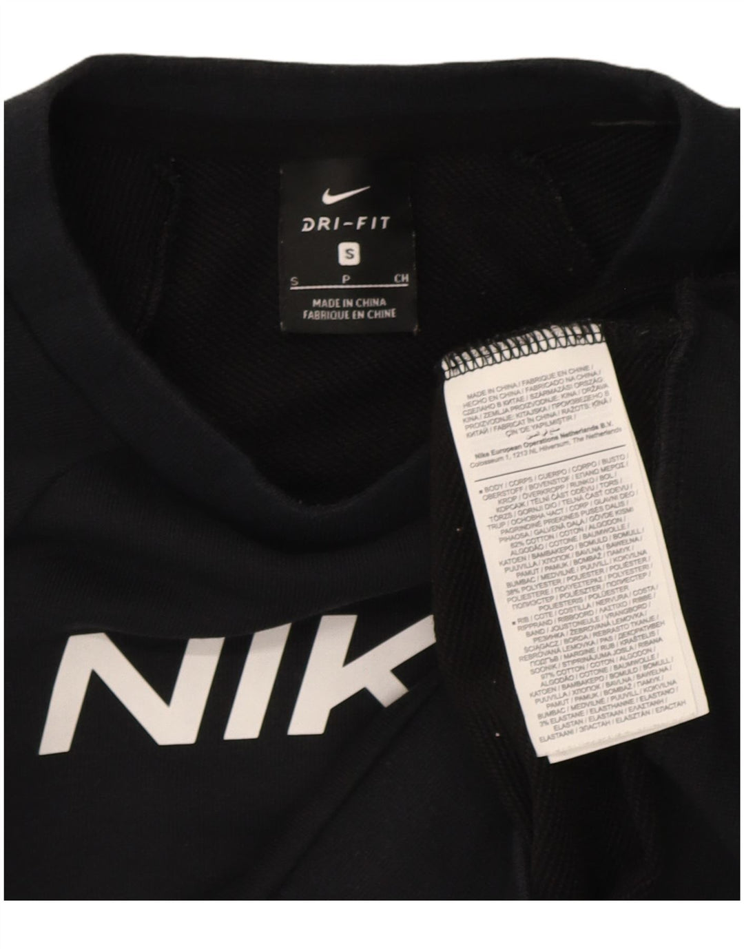 Pulover pentru femei Nike Crop Graphic Oversized Hanorac UK 10 Mic Negru