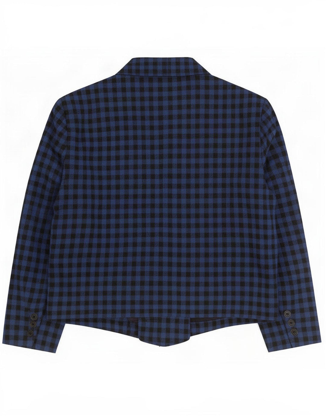 Jachetă vintage pentru femei, cu 1 nasture, UK 14 Medium Blue Gingham