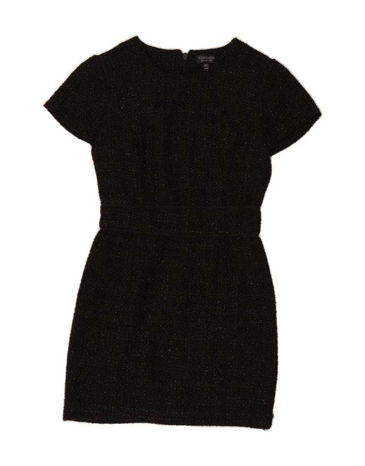 TOPSHOP Womens Sheath Dress UK 10 Small  Black Polyester Vintage Topshop and Second-Hand Topshop from Messina Hembry 