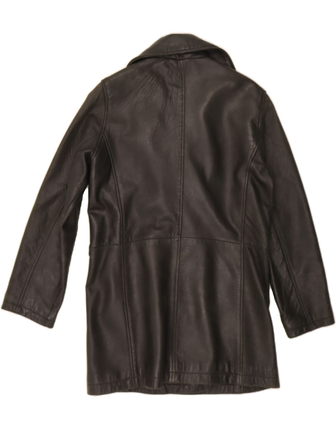 MARC Womens Oversized Leather Coat UK 10 Small Black Leather Vintage Marc and Second-Hand Marc from Messina Hembry 