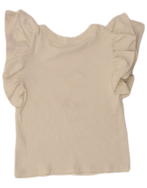 Bluză de top pentru femei Zara UK 14, mare, alb, poliester