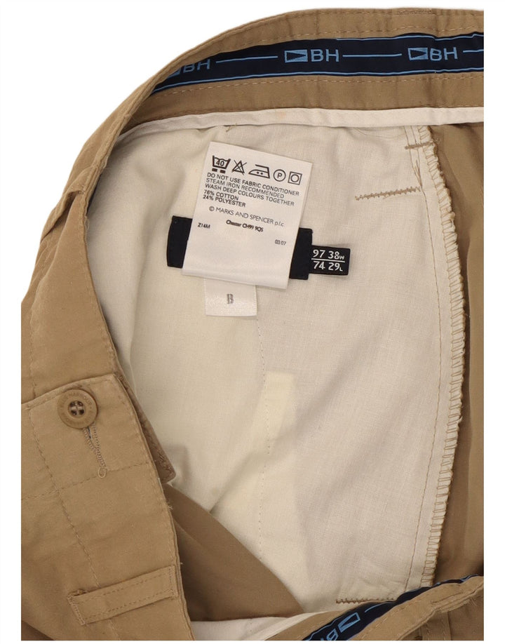 Marks & Spencer Pantaloni chino pentru bărbați Blue Harbour Bootcut W38 L29 bej