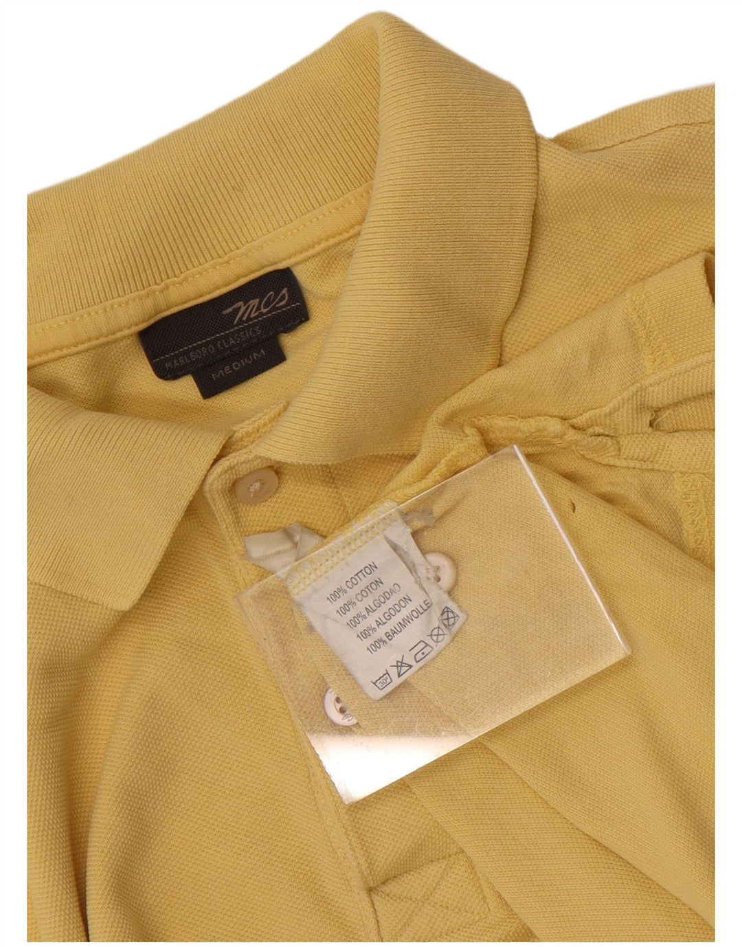 Tricou polo Marlboro Classics pentru bărbați, bumbac galben mediu