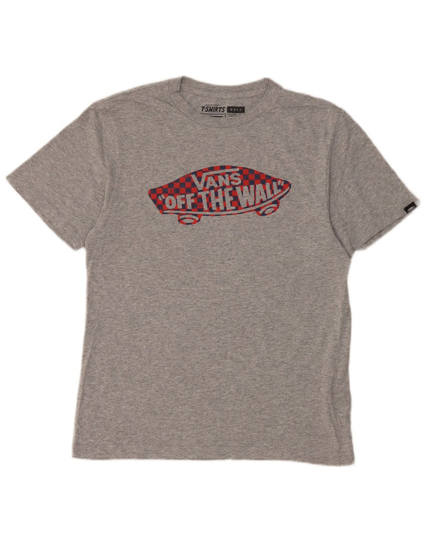 Tricou grafic Vans pentru baieti Top 12-13 ani mare bumbac gri