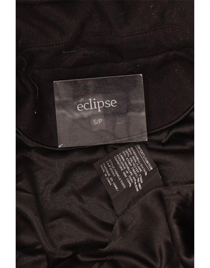 Palton cu glugă Eclipse pentru femei UK 10 Lână neagră mică