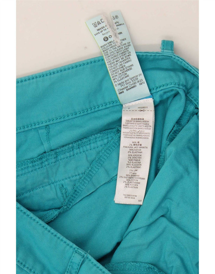 Pantaloni Capri pentru femei Marks & Spencer UK 10 Small W32 L18 Turcoaz