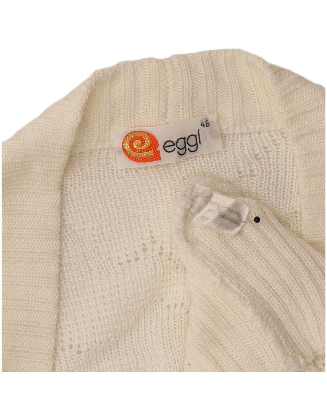 Pulover Cardigan Vintage pentru femei IT 46 Acrilic alb mare