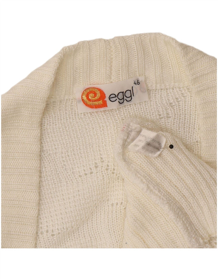Pulover Cardigan Vintage pentru femei IT 46 Acrilic alb mare
