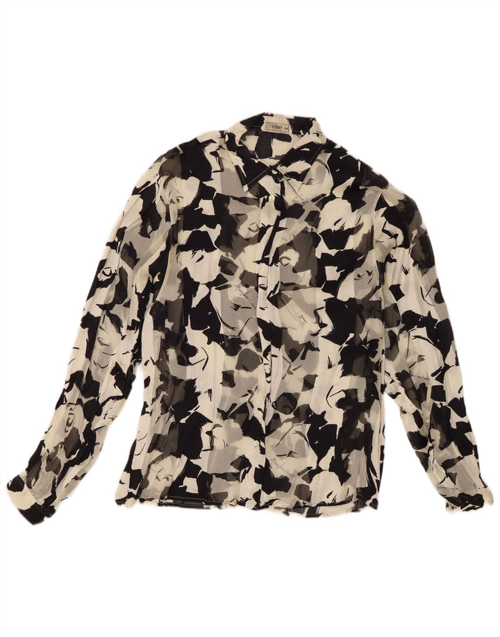 Bluză de cămașă de epocă cu model abstract pentru femei IT 44 Medium Black