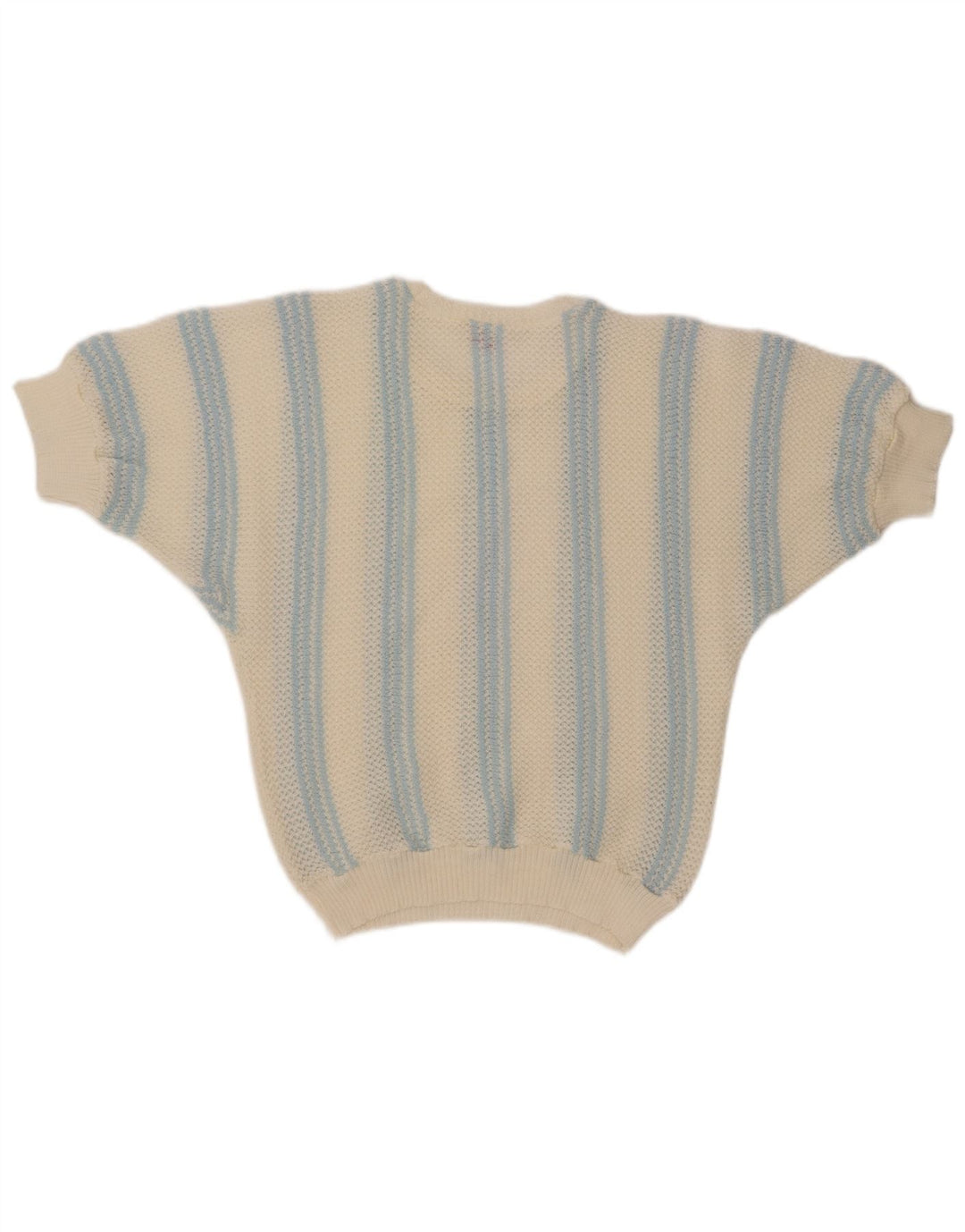 Pulover VINTAGE pentru femei cu decolteu cu barca UK 12 Medium în dungi alb-cadru