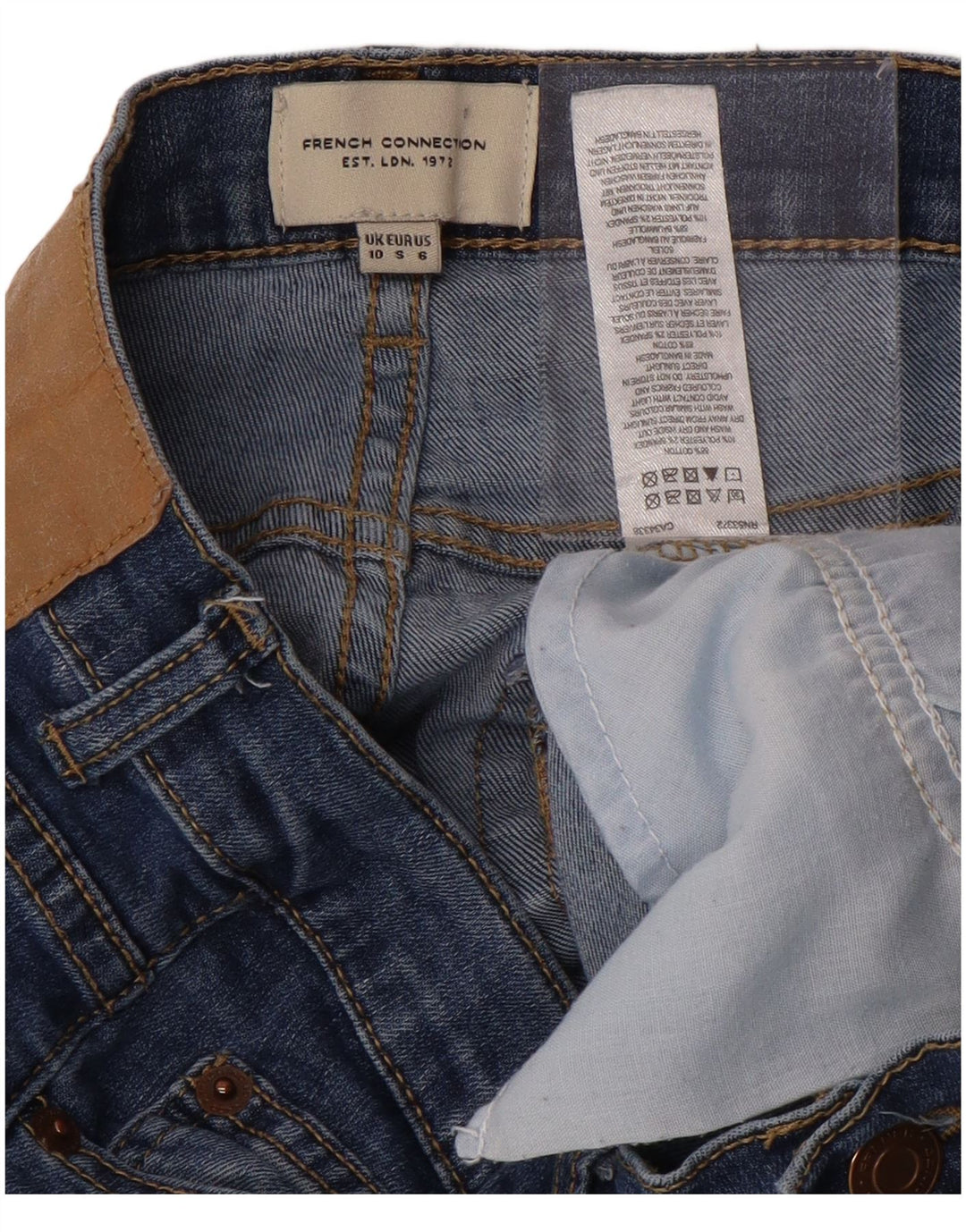 FRENCH CONNECTION Blugi skinny pentru femei UK 10 Mici W28 L29 Bumbac albastru