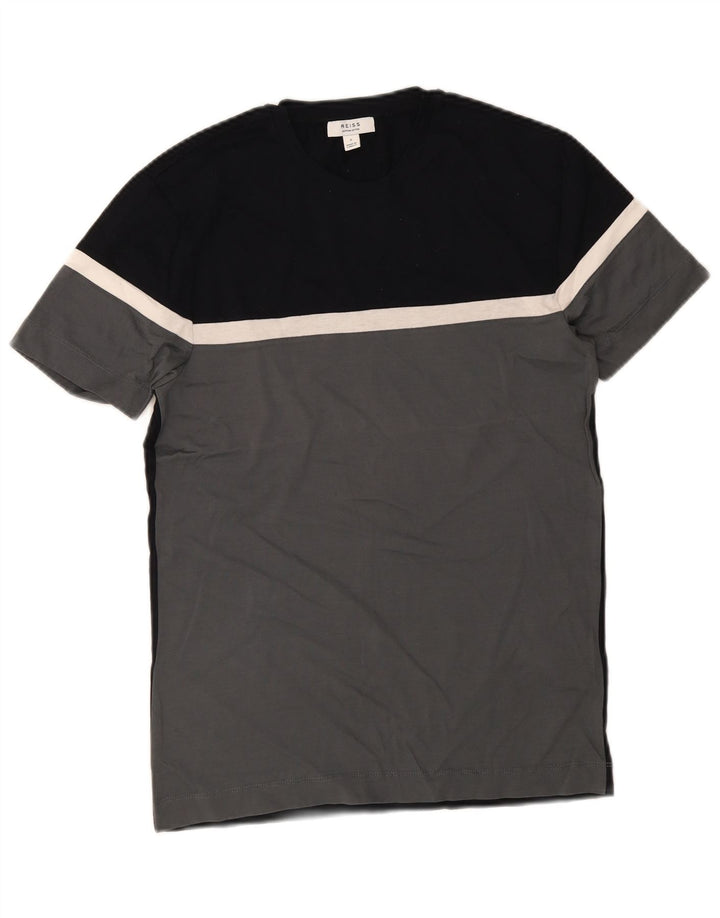 Tricou pentru bărbați Reiss Top mic, gri, bumbac color bloc
