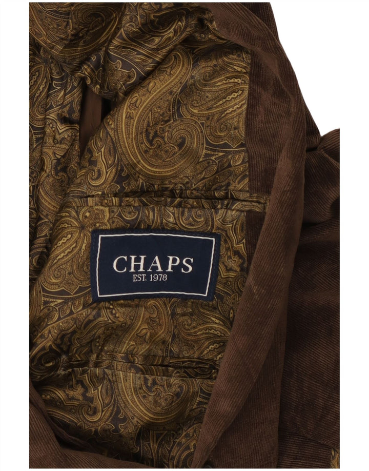 Jachetă pentru bărbați Chaps din velur cu 2 nasturi, UK 46 3XL, bumbac maro
