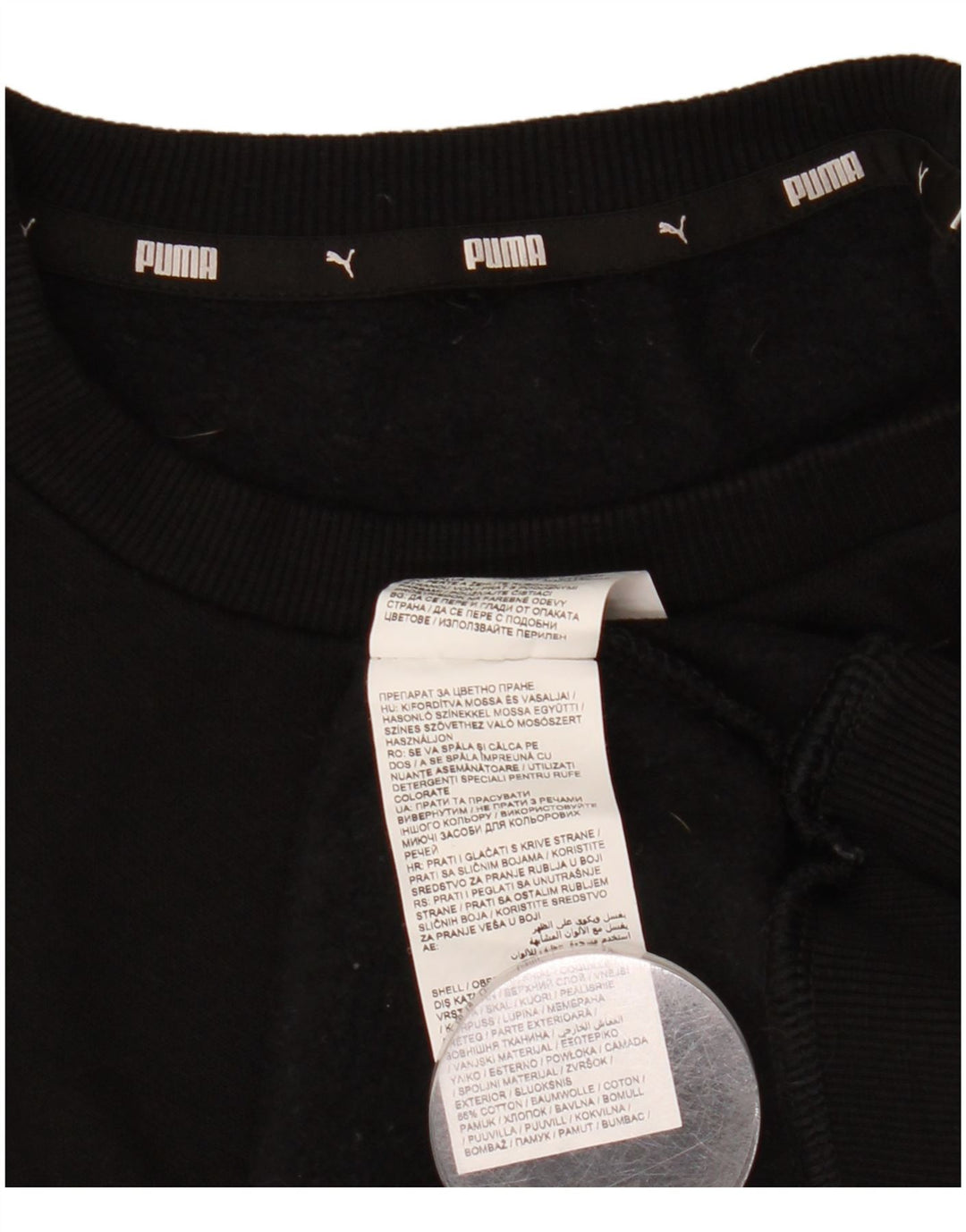 Pulover grafic pentru bărbați Puma, bumbac mic, negru