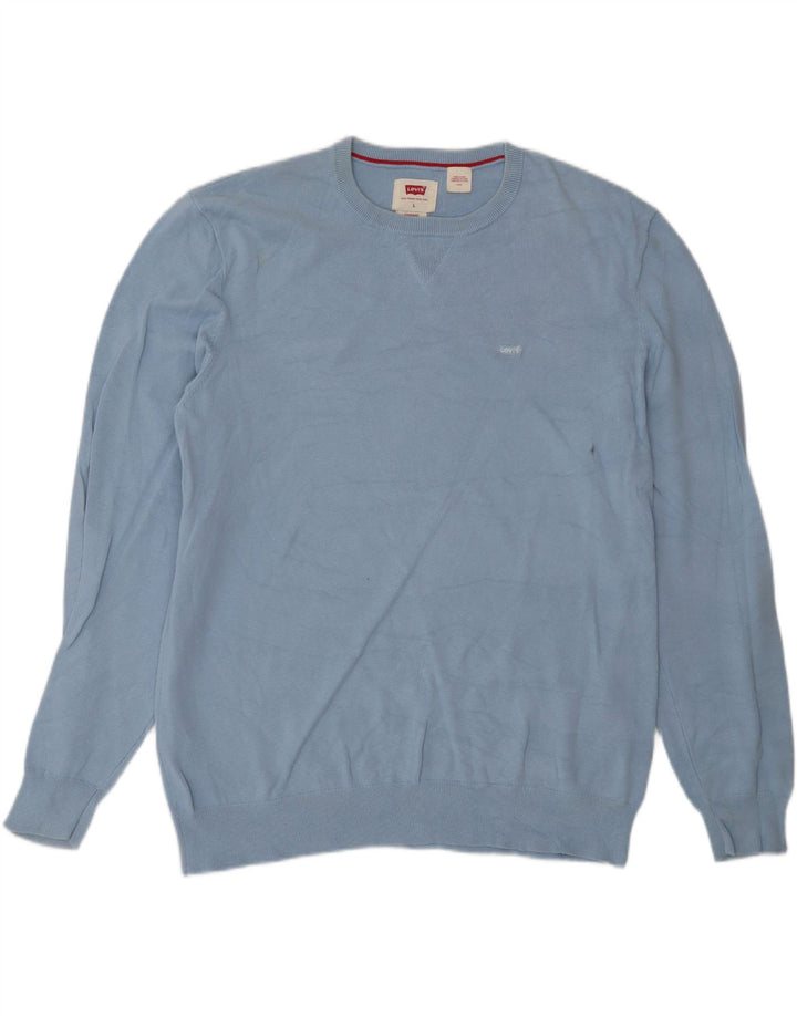 Pulover pentru bărbați Levi's cu gât crew pulover mare, albastru, bumbac