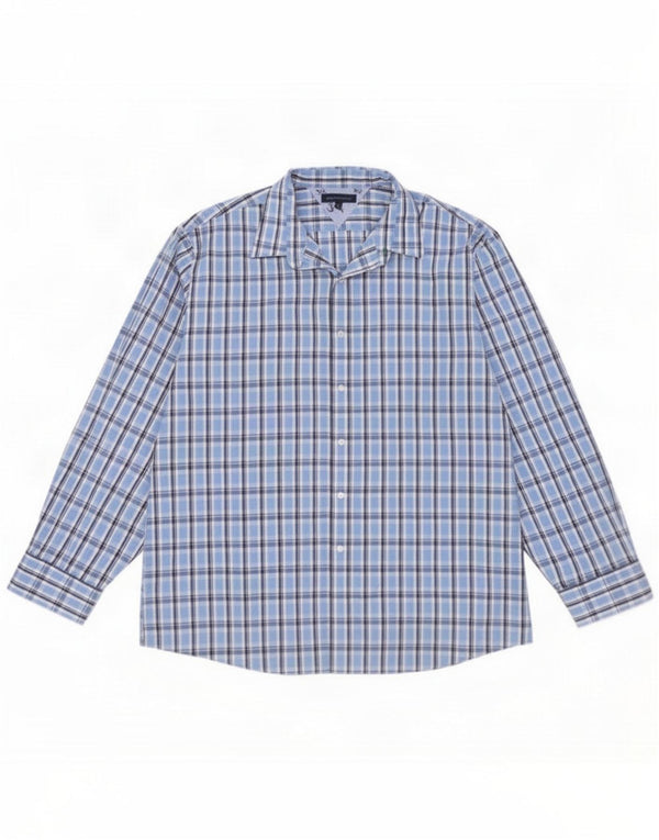 Camasă pentru bărbați Tommy Hilfiger Mărimea 18 2XL Bumbac în carouri albastru