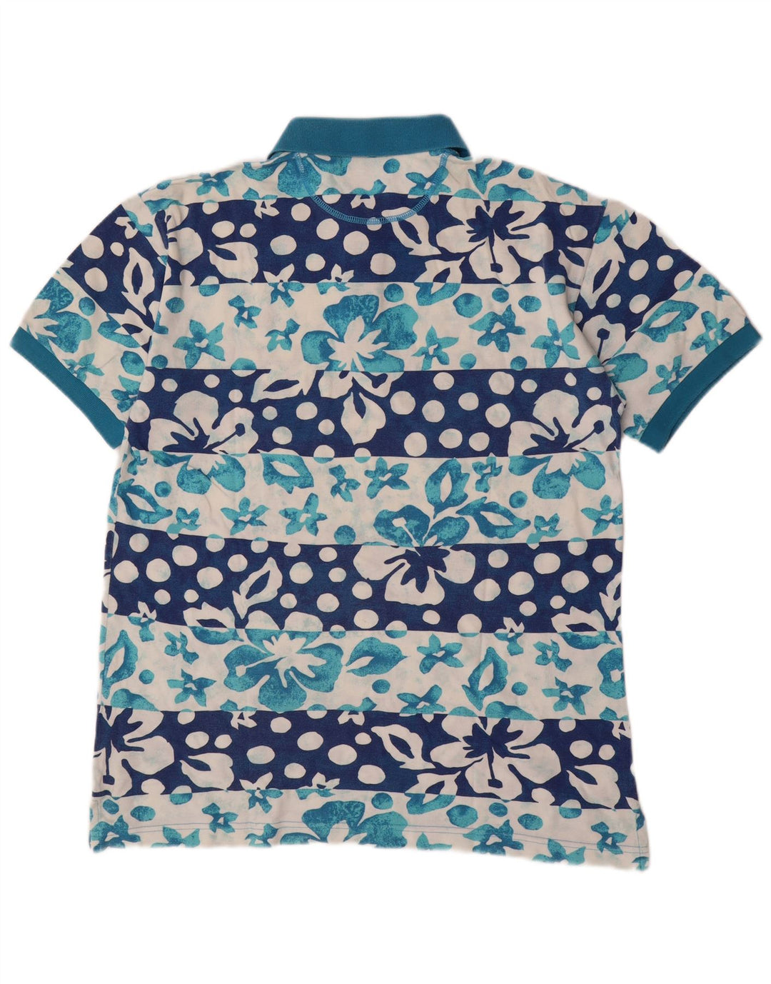 VINTAGE Tricou Polo pentru bărbați 2XL Bumbac Floral Albastru