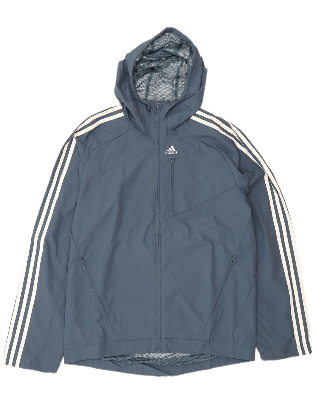 Jachetă de ploaie cu glugă pentru bărbați Adidas UK 36 Poliamidă, albastru-marin mic