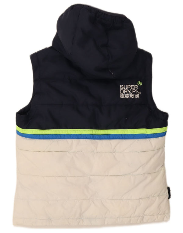 Gilet căptușit cu glugă Superdry pentru femei UK 16, mare, albastru bleumarin