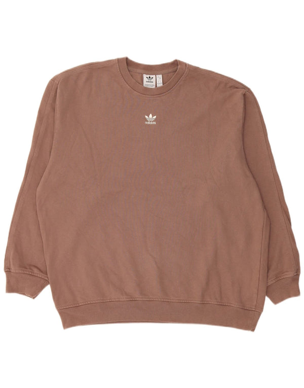 Pulover supradimensionat pentru femei Adidas UK 8/10 Bumbac maro mic