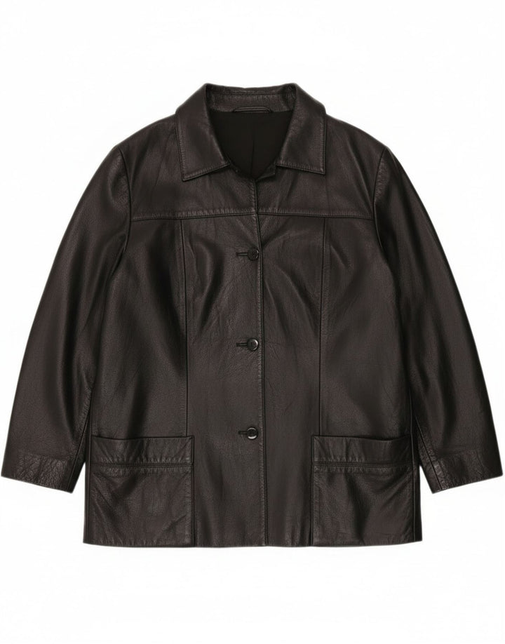 Jachetă de piele vintage pentru femei EU 42 mare neagră