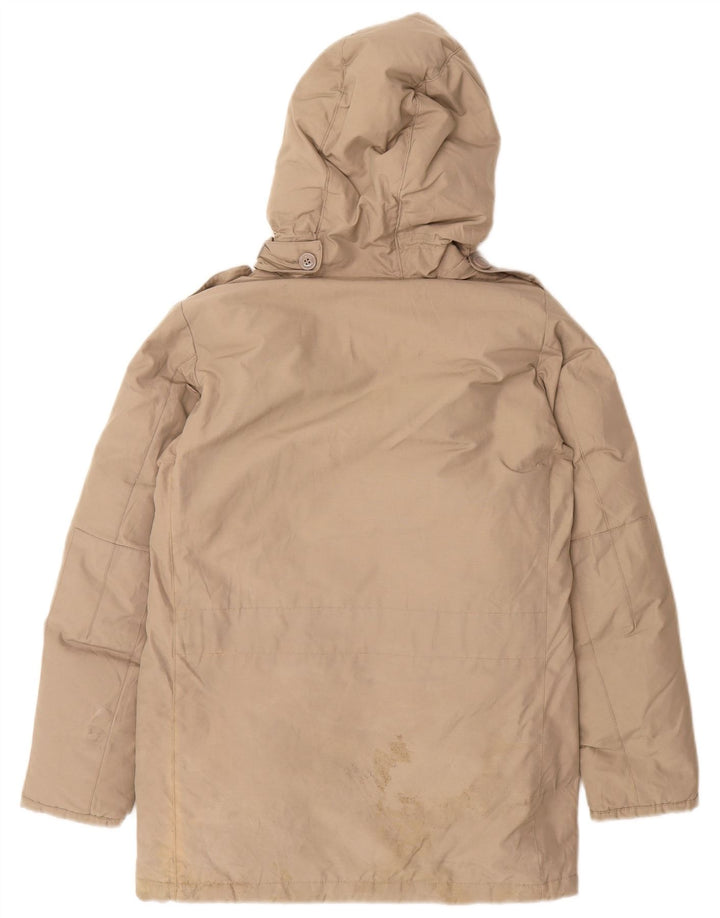 Jachetă căptușită cu glugă Woolrich pentru băieți 9-10 ani, nailon gri