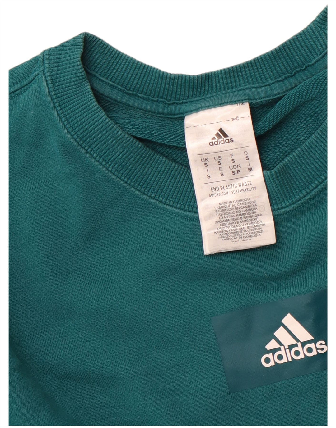 Hanorac pentru bărbați ADIDAS Jumper mic verde bumbac