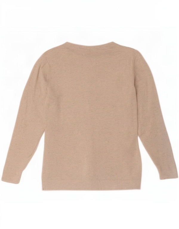 White Stuff Pulover cardigan cu mâneci 3/4 pentru femei UK 8 Small Off Spotted